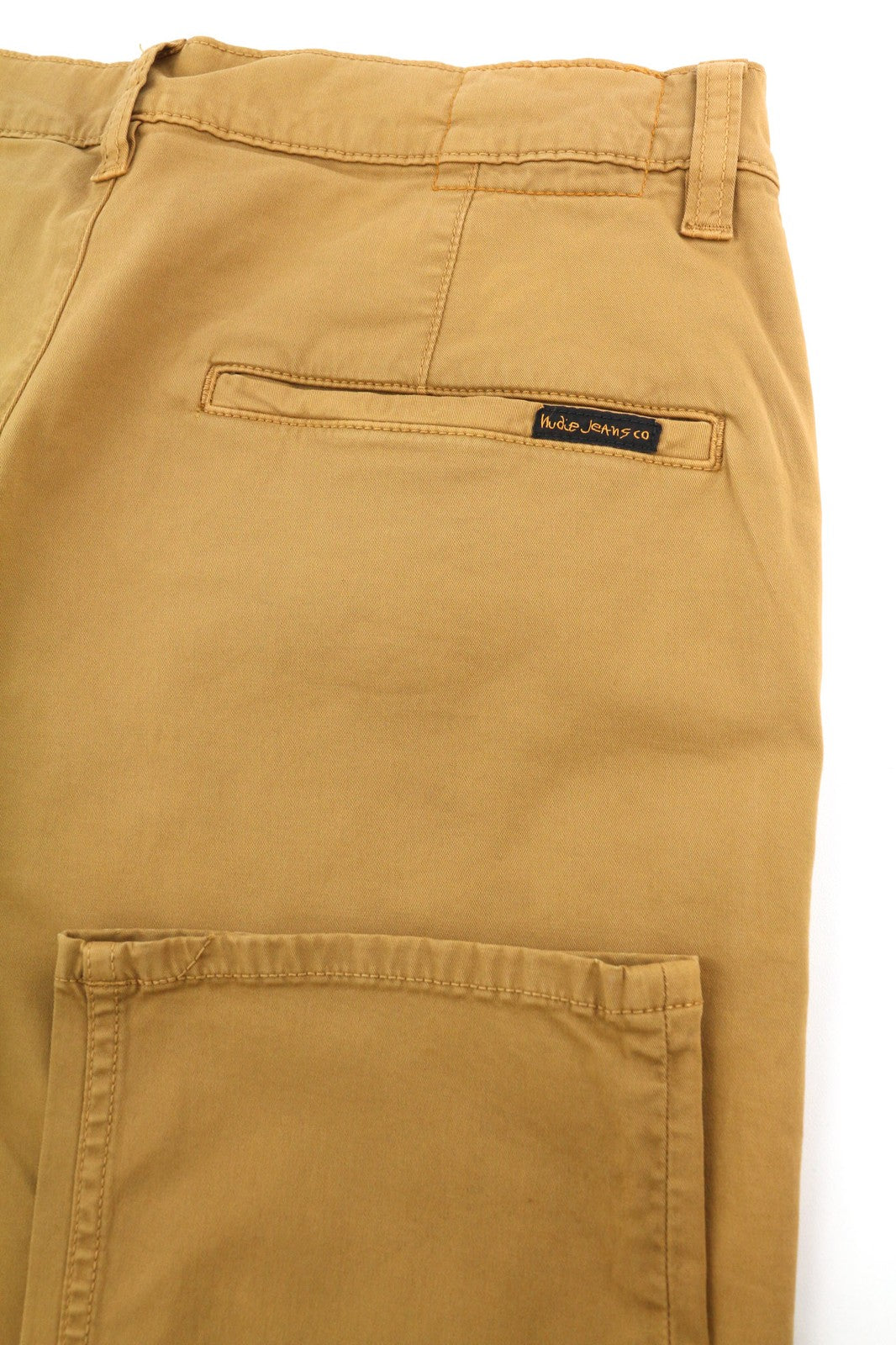 NUDIE JEANS Easy Alvin Men's W32/L30 Camel Chino Slim Fit Zip Pocket Trousers