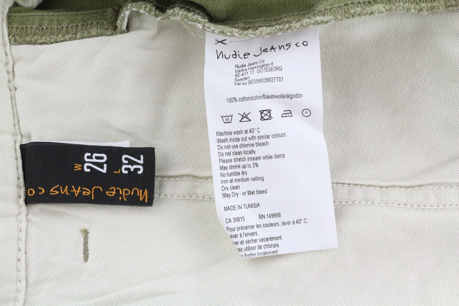 NUDIE JEANS Loose Alvar Women's W26/L32 Beech Green Washed Button Jeans