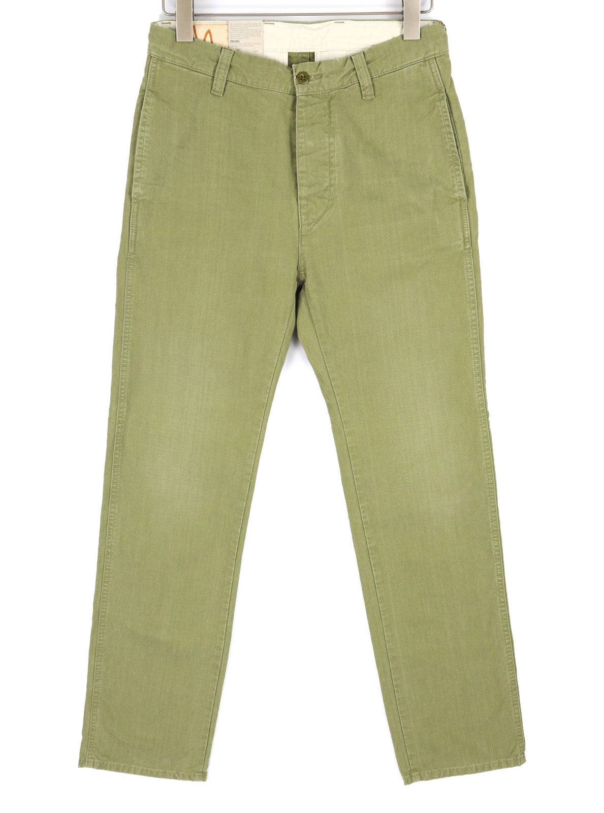 NUDIE JEANS Loose Alvar Men's W28/L32 Beech Green Washed Button Denim