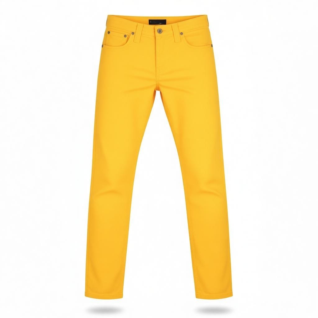 NUDIE JEANS Super Slim Kim Men's W28/L33 Yellow Denim Slim Fit Zip Logo Jeans