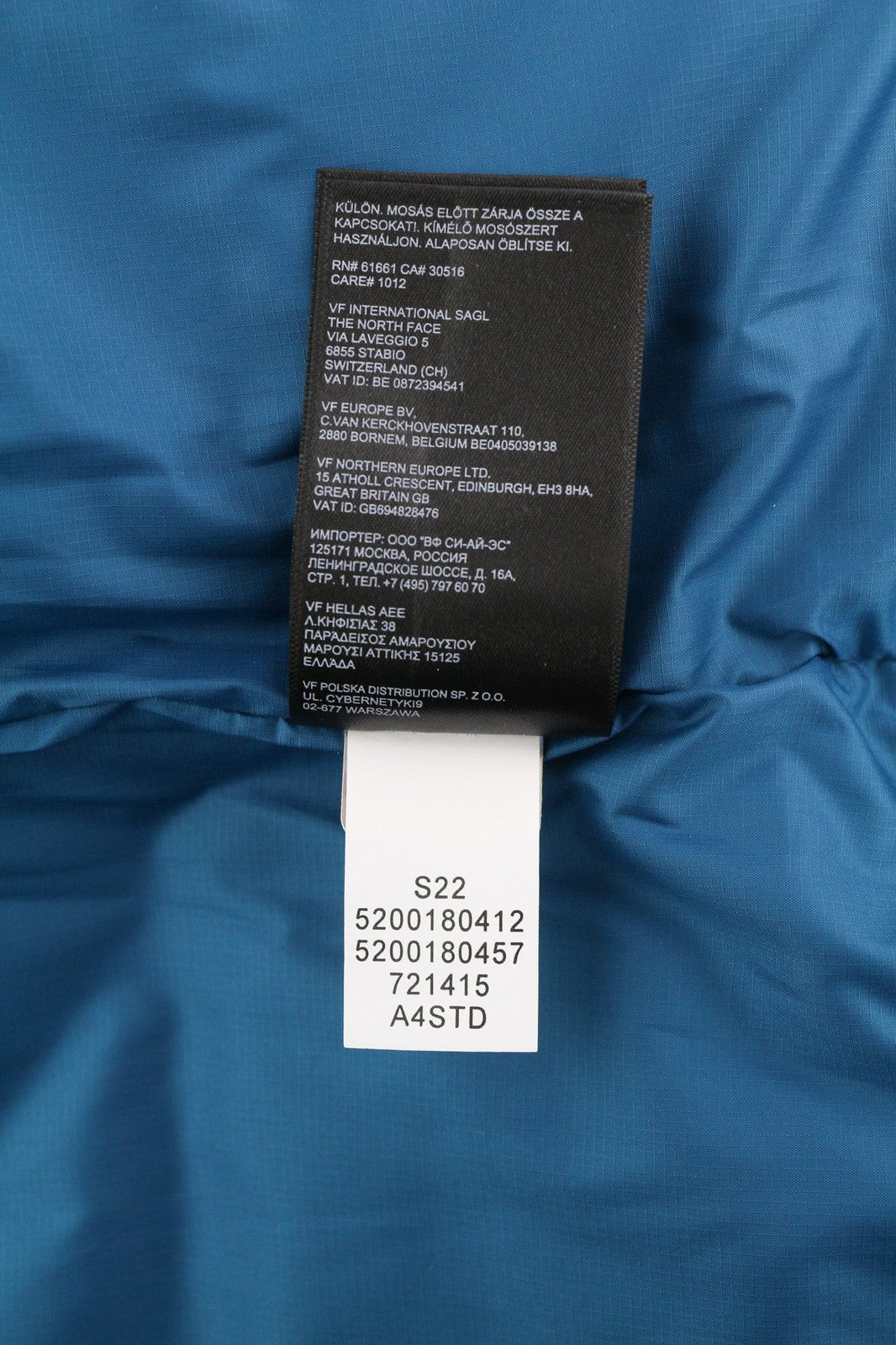 THE NORTH FACE Men's XS Blue Full Zip Hooded Quilted Insulated Jacket