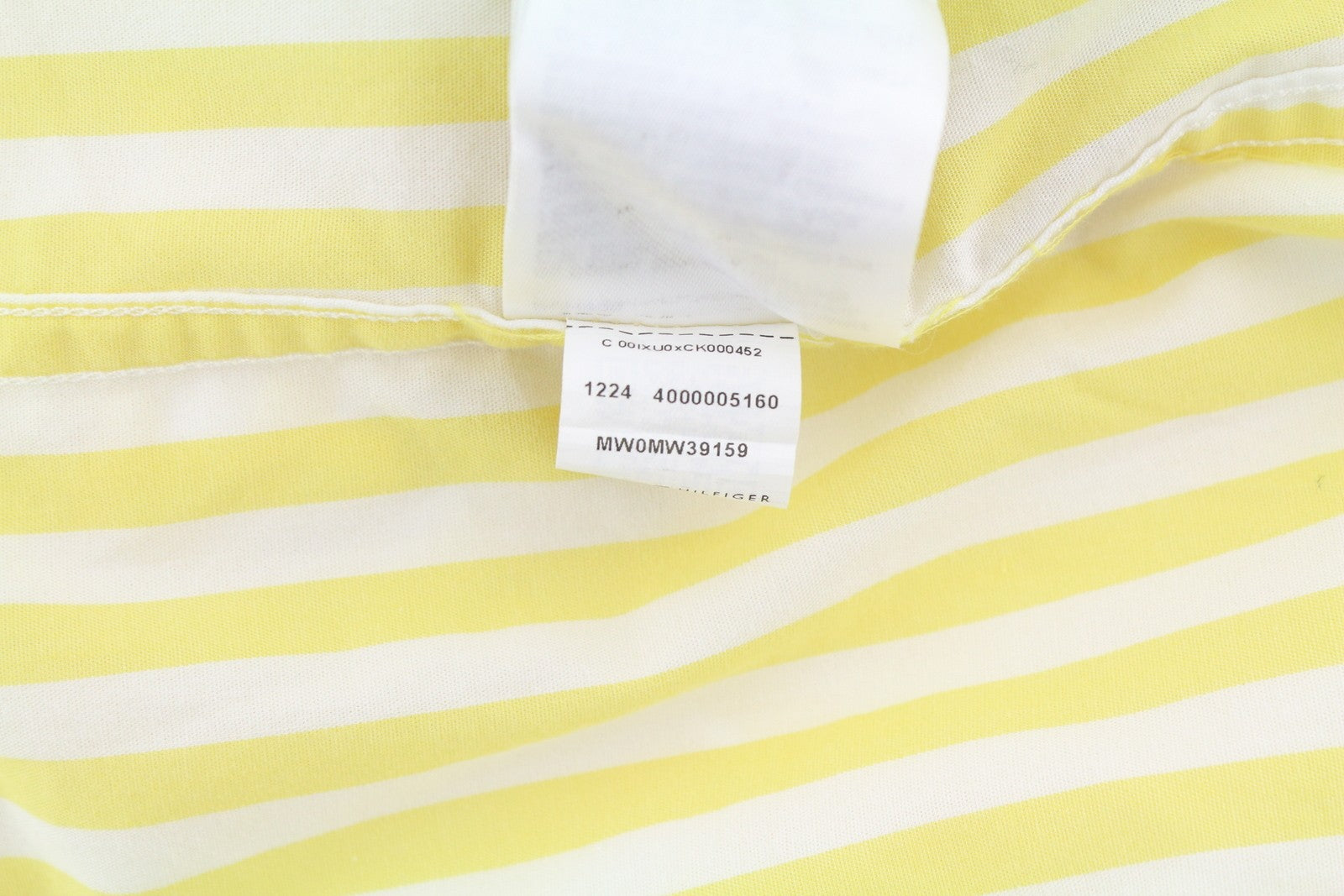 TOMMY HILFIGER THFlex Poplin Bold Men Shirt L Yellow Striped Button-Down Neck