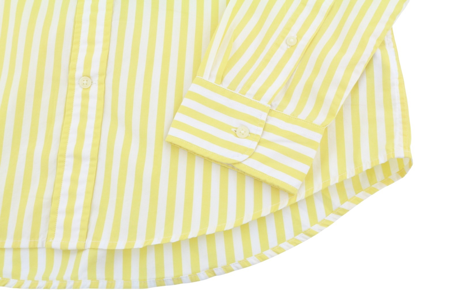 TOMMY HILFIGER THFlex Poplin Bold Men Shirt L Yellow Striped Button-Down Neck