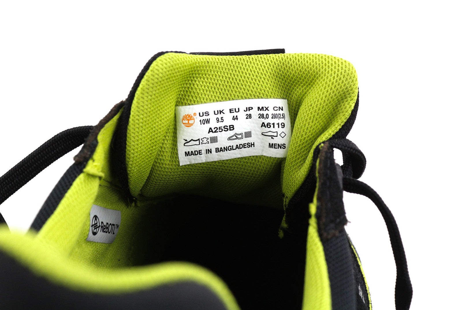 TIMBERLAND A25SB Men's EU43/44 Black Leather Low Top Lace Up ReBOTL Shoes