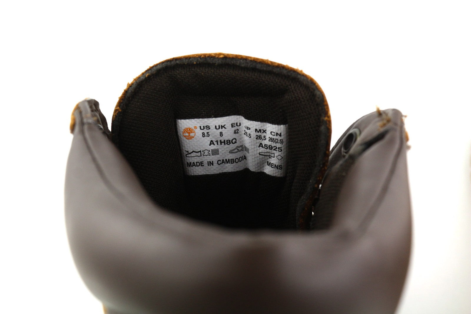 TIMBERLAND A1H8Q Men's EU41.5/42 Brown Leather Ankle Waterproof Logo Boots