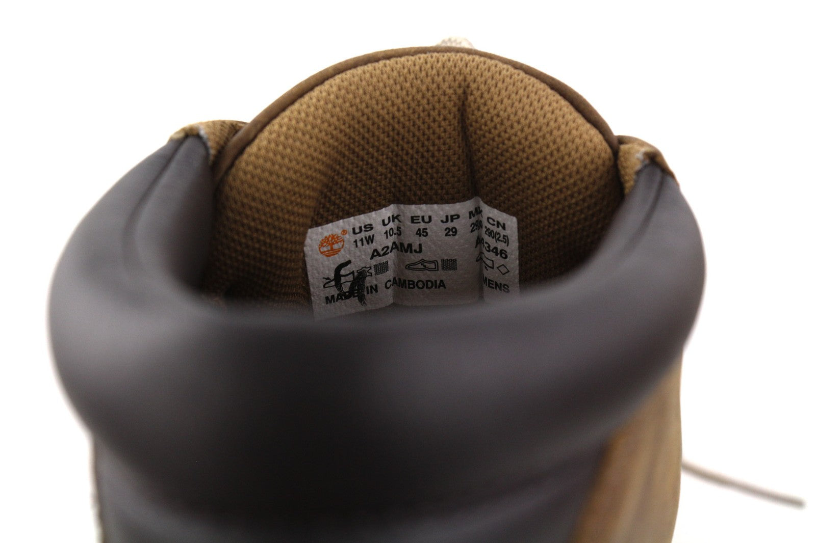 TIMBERLAND A2AMJ Men's EU45/46 Mid Brown Leather Lace Up Logo ReBOTL Boots