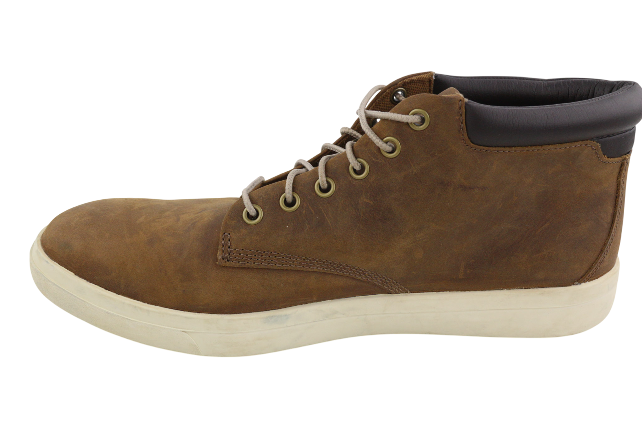 TIMBERLAND A2AMJ Men's EU45/46 Mid Brown Leather Lace Up Logo ReBOTL Boots