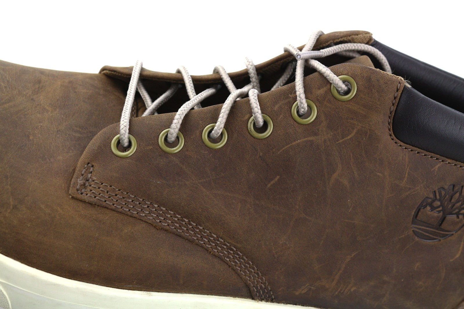 TIMBERLAND A2AMJ Men's EU45/46 Mid Brown Leather Lace Up Logo ReBOTL Boots