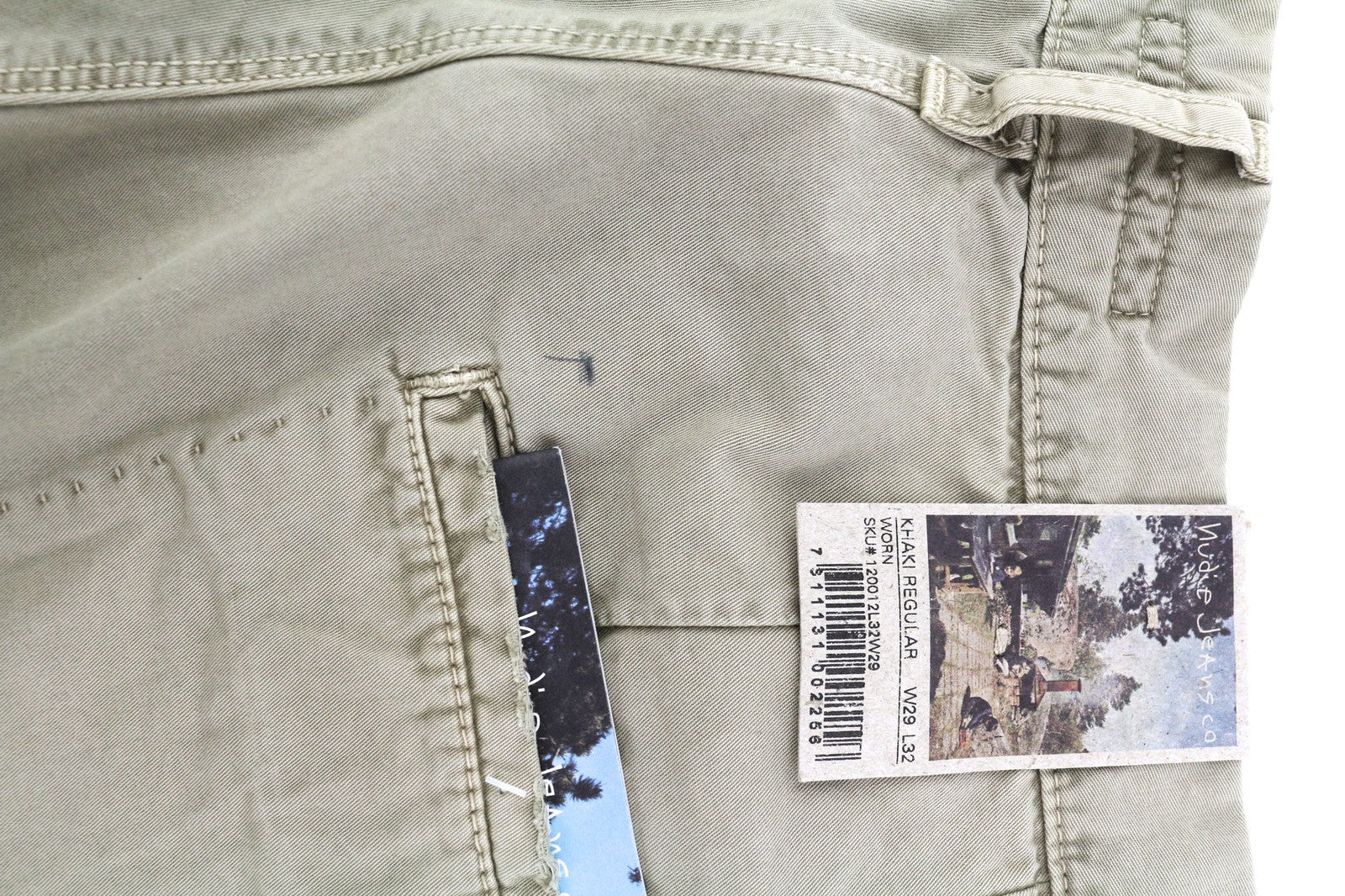 NUDIE JEANS Khaki Regular Men's W29/L32 Beige Chino Button Fly Pocket Pants