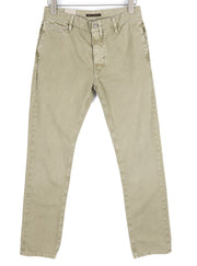 NUDIE JEANS Khaki Regular Men's W29/L32 Beige Chino Button Pocket Logo Pants