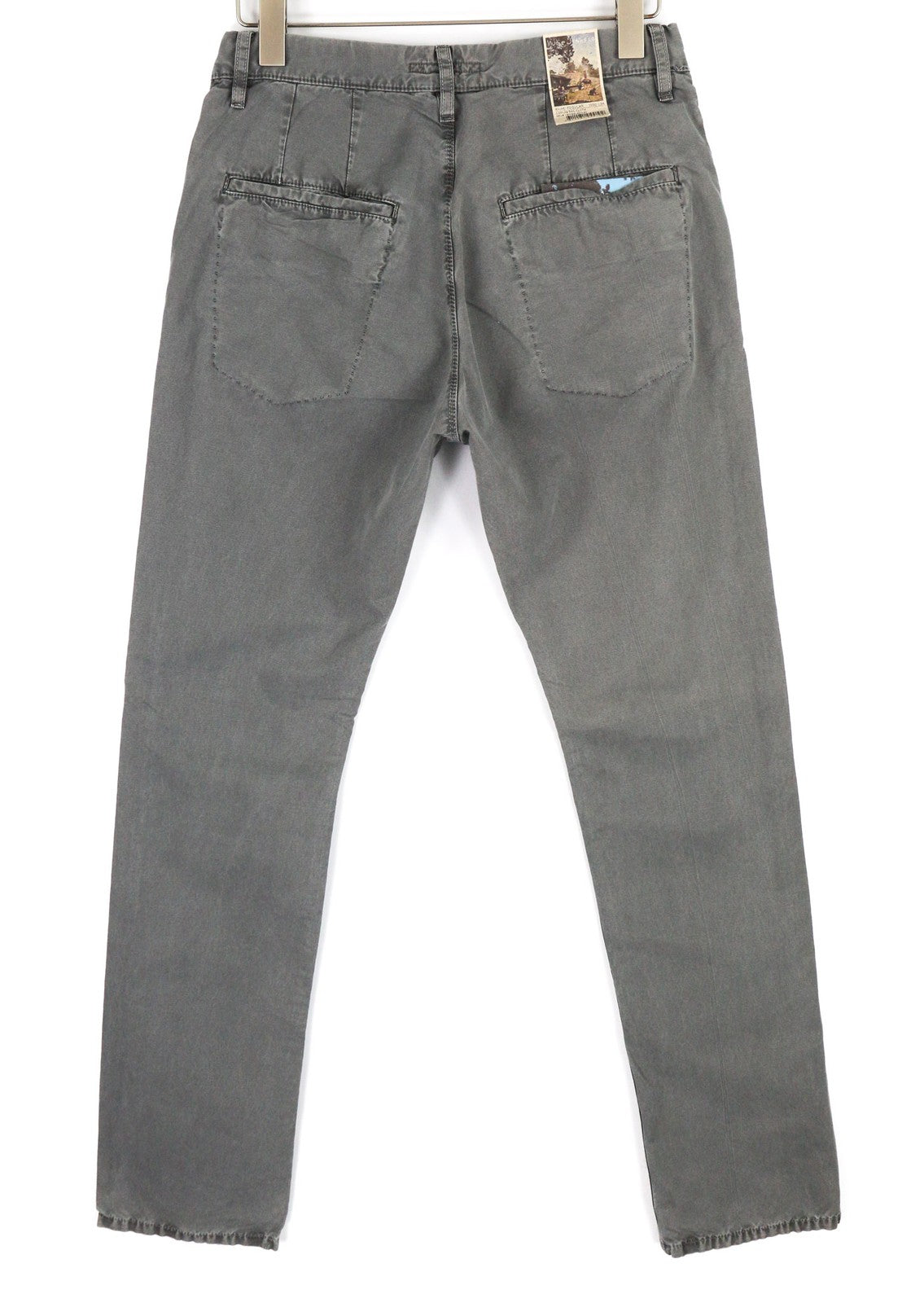 NUDIE JEANS Grey Khaki Men's Trousers W30/L34 Sail Cloth Canvas Look Buttoned