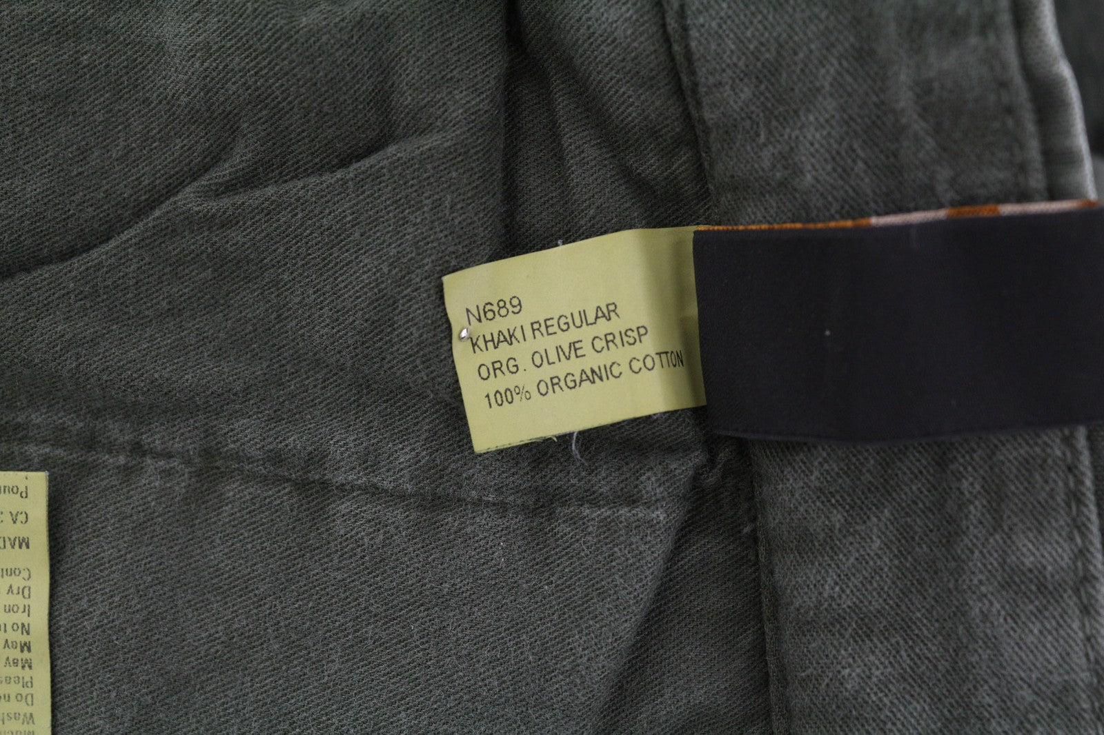 NUDIE JEANS Olive Khaki Men's Trousers W30/L34 Organic Crisp Cotton Button Fly