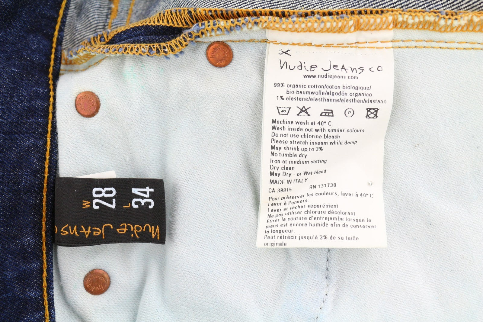 NUDIE JEANS Tube Kelly Men's Jeans W28/L34 Dark Indigo Organic Slim Washed Fit