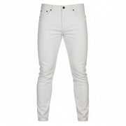 NUDIE JEANS Skinny Lin Men's Jeans W29/L32 Blazing White Denim Zip Logo Finish