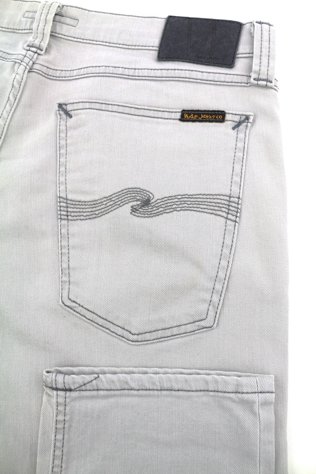 NUDIE JEANS Tight Long John Men's Jeans W34/L34 Cool Grey Slim Organic Light