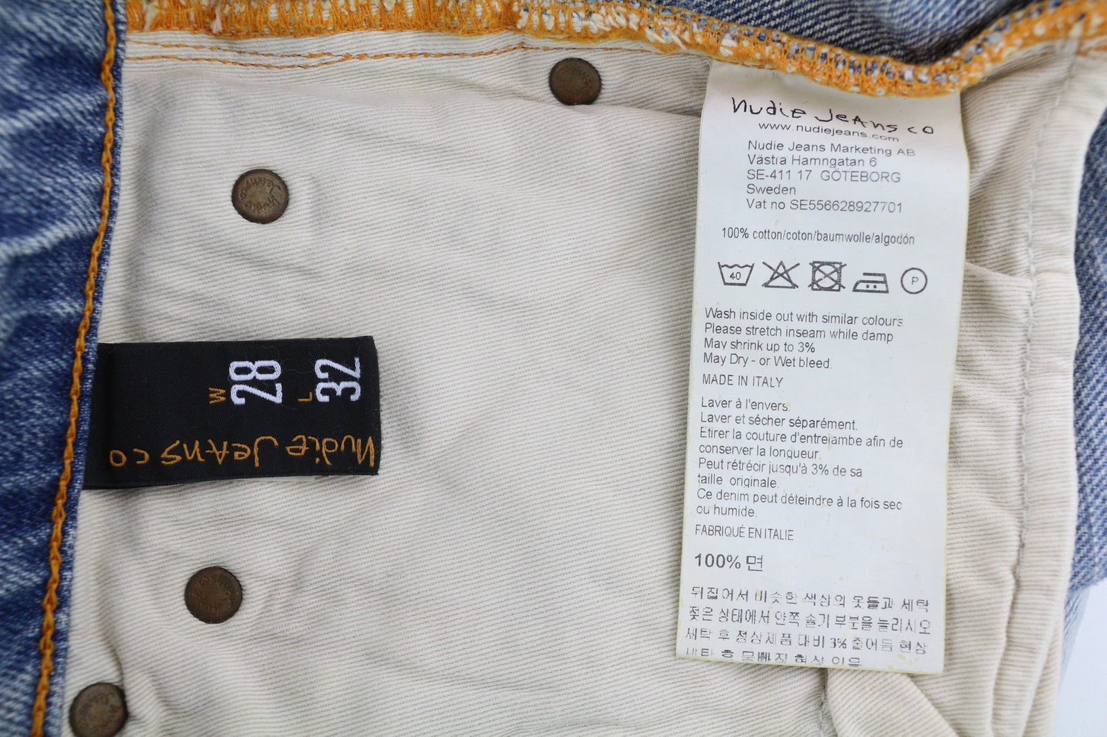 NUDIE JEANS Breezy Britt Women's Jeans W28/L32 Slim Blue Washed Denim Zip Fly