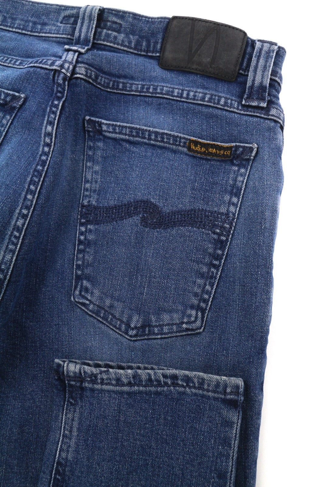 NUDIE JEANS High Kai Men's Jeans W28/L32 Navy Falls Organic Washed Blue Denim