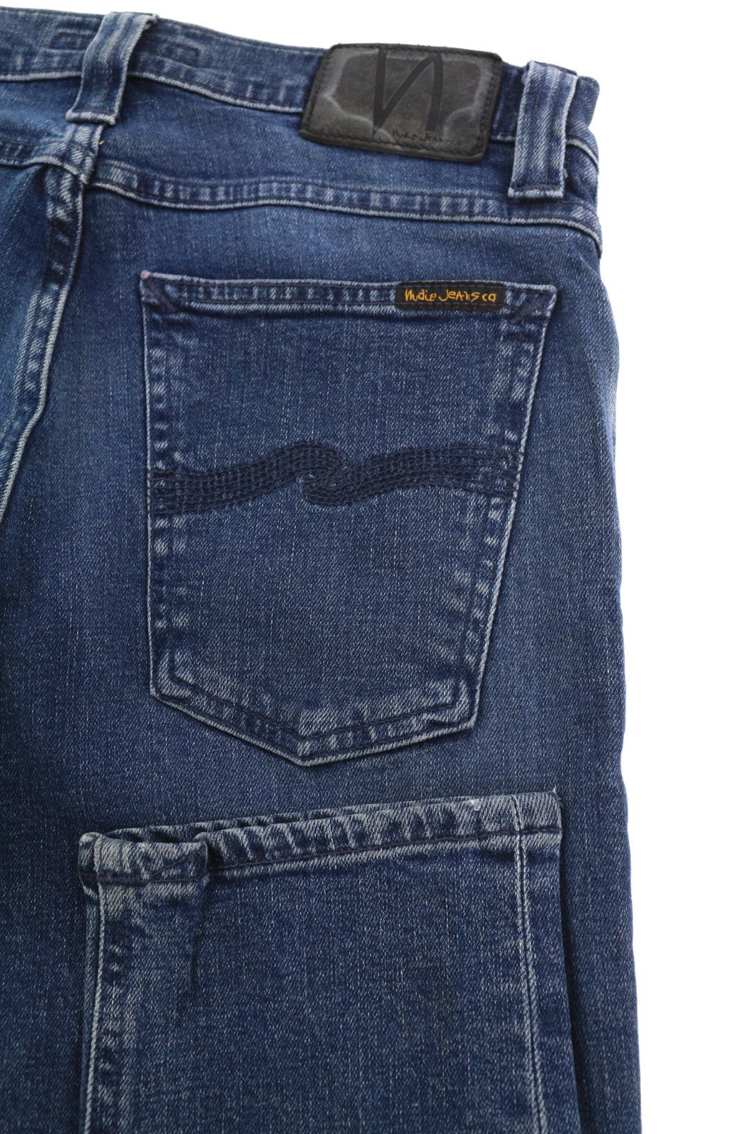 NUDIE JEANS High Kai Men's Jeans W28/L32 Navy Falls Organic Zip Fly Blue Wash