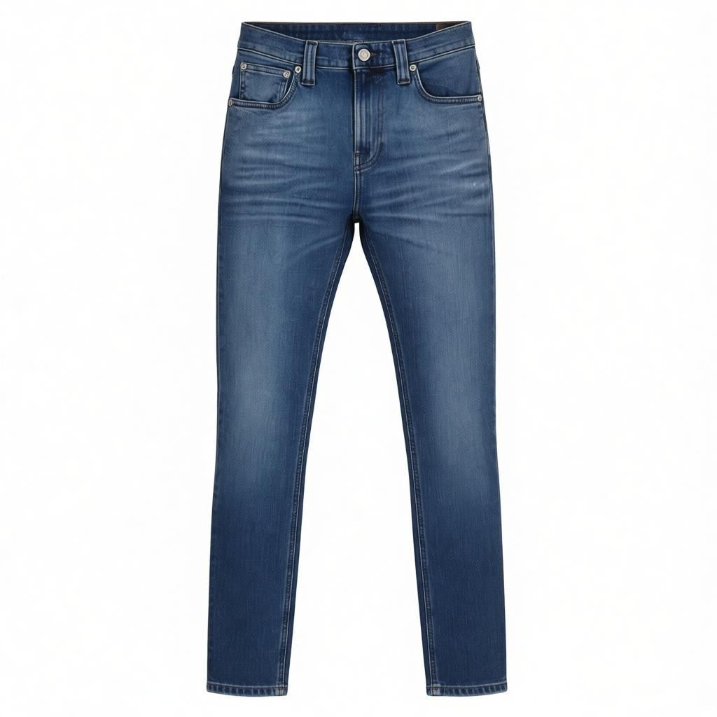 NUDIE JEANS High Kai Men's Jeans W28/L32 Navy Falls Organic Washed Zip Denim