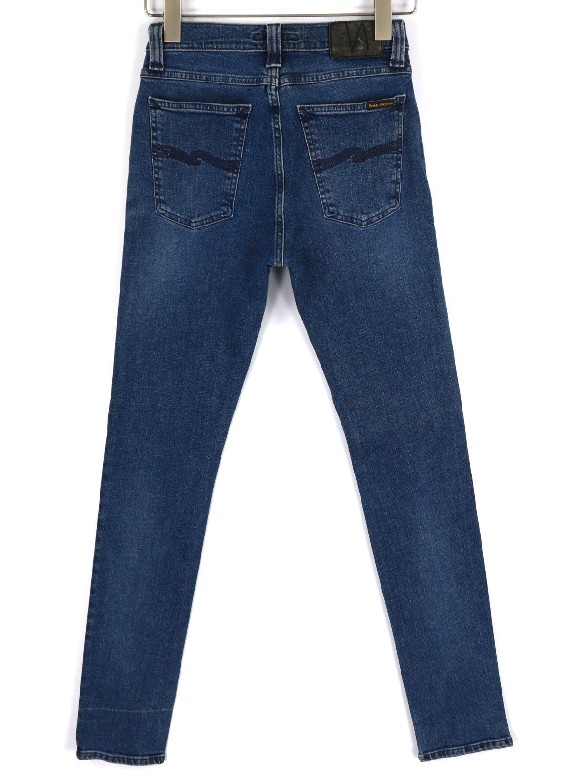 NUDIE JEANS High Kai Men's Jeans W28/L32 Navy Falls Organic Washed Zip Denim