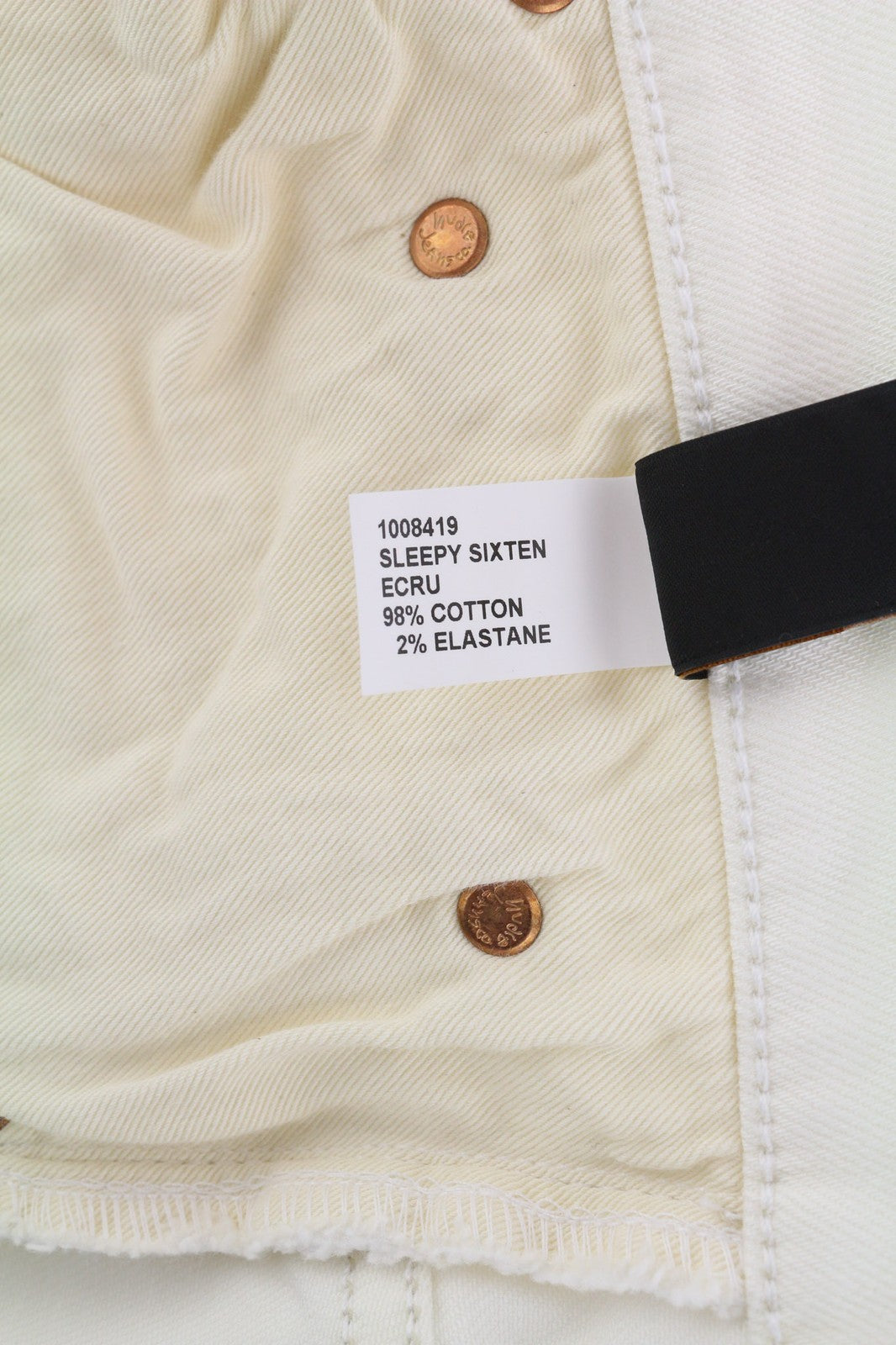 NUDIE JEANS Sleepy Sixten Men's Jeans W30/L30 Ecru Straight Buttoned Denim