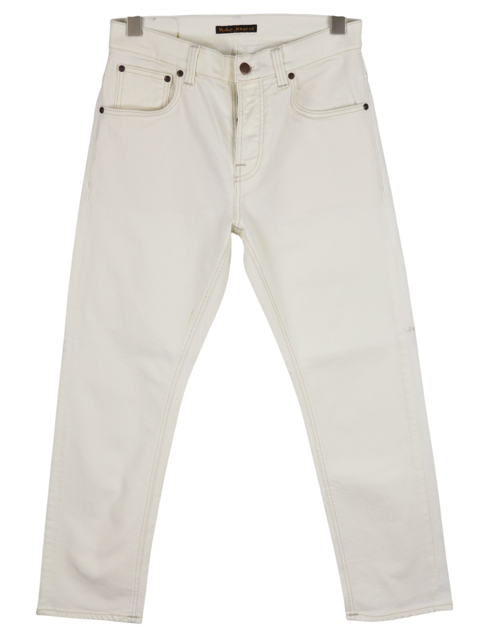 NUDIE JEANS Sleepy Sixten Men's Jeans W28/L30 Ecru Button Fly Straight Denim