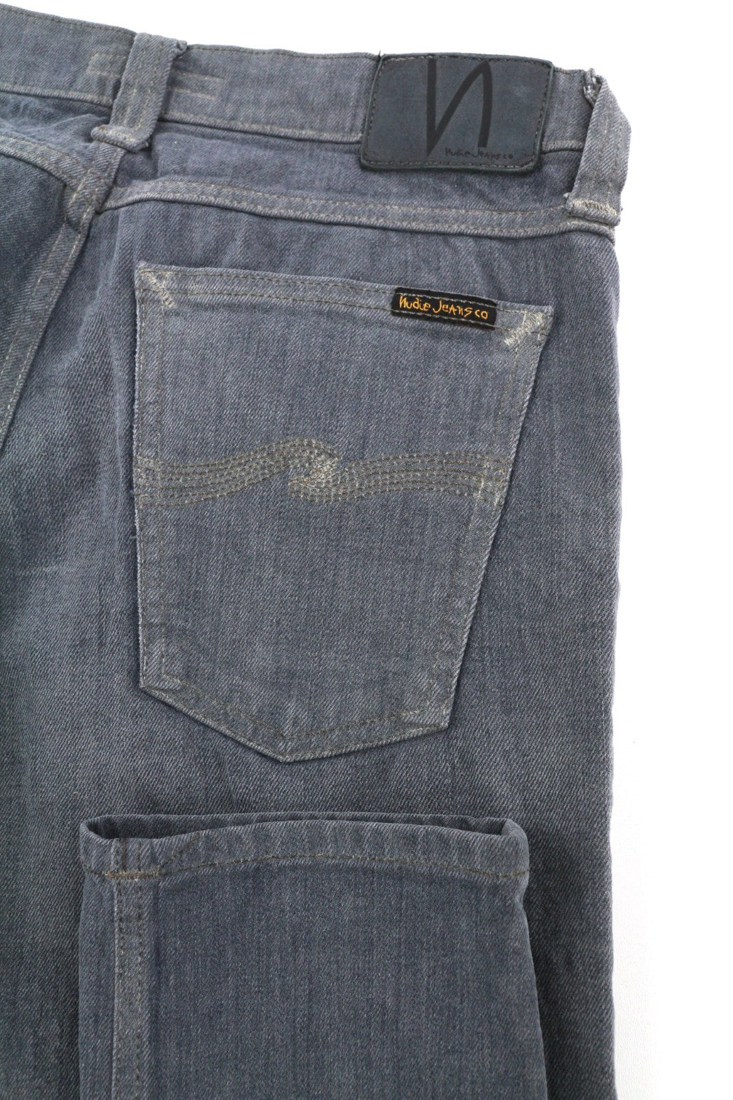 NUDIE JEANS Tight Long John Men's Jeans W34/L32 Charcoal Organic Slim Washed