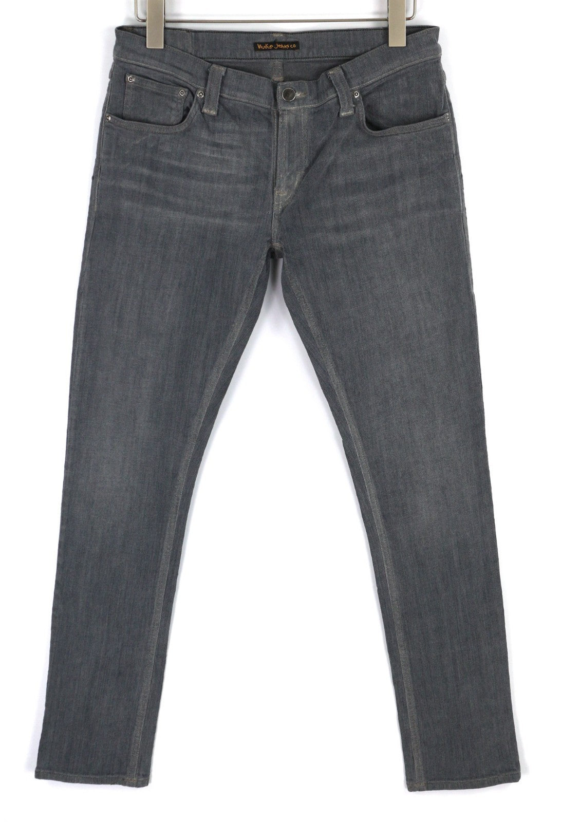 NUDIE JEANS Tight Long John Men's Jeans W32/L32 Charcoal Organic Slim Leg Wash