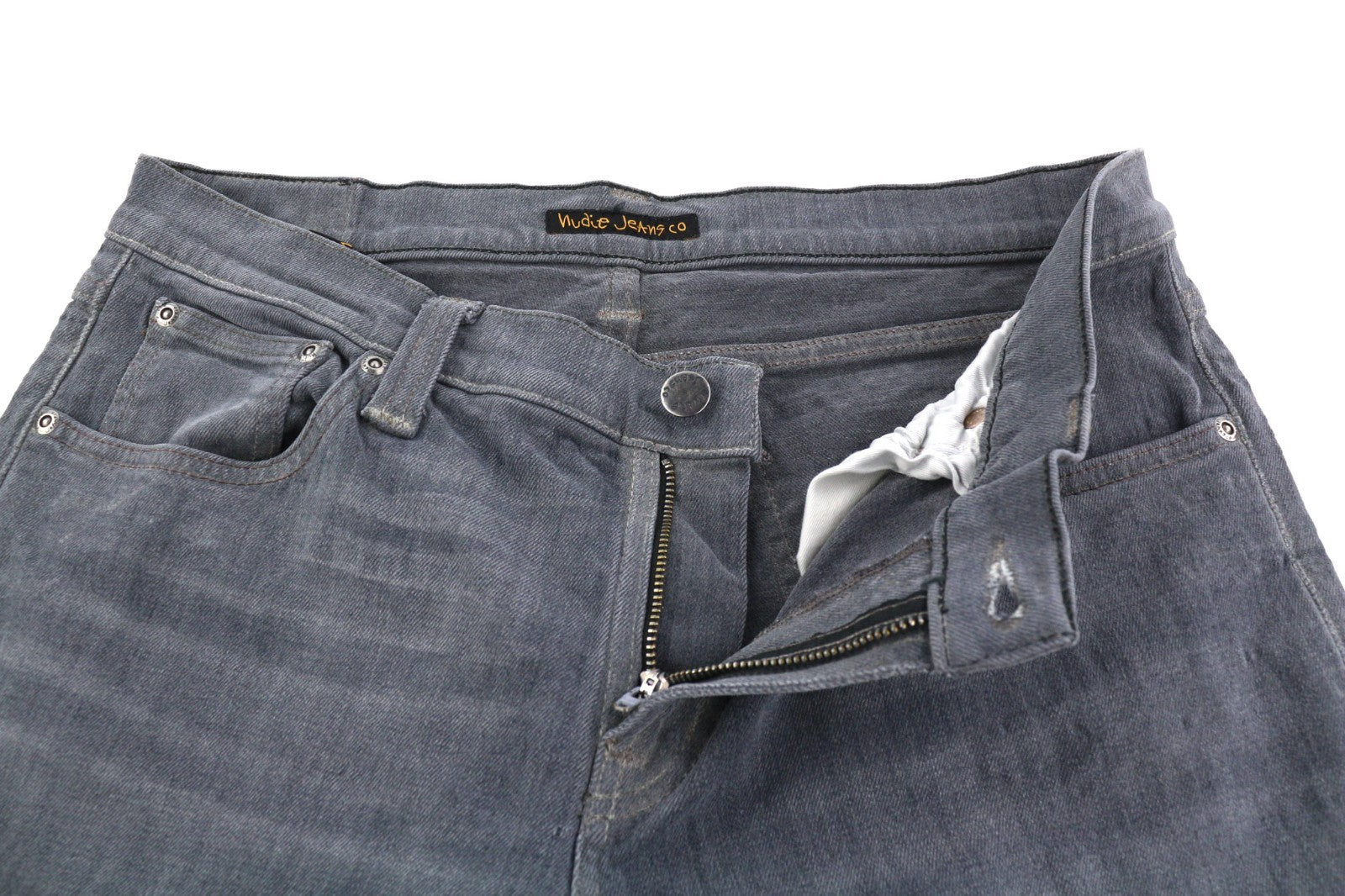 NUDIE JEANS Tight Long John Men's Jeans W32/L32 Charcoal Organic Slim Leg Wash