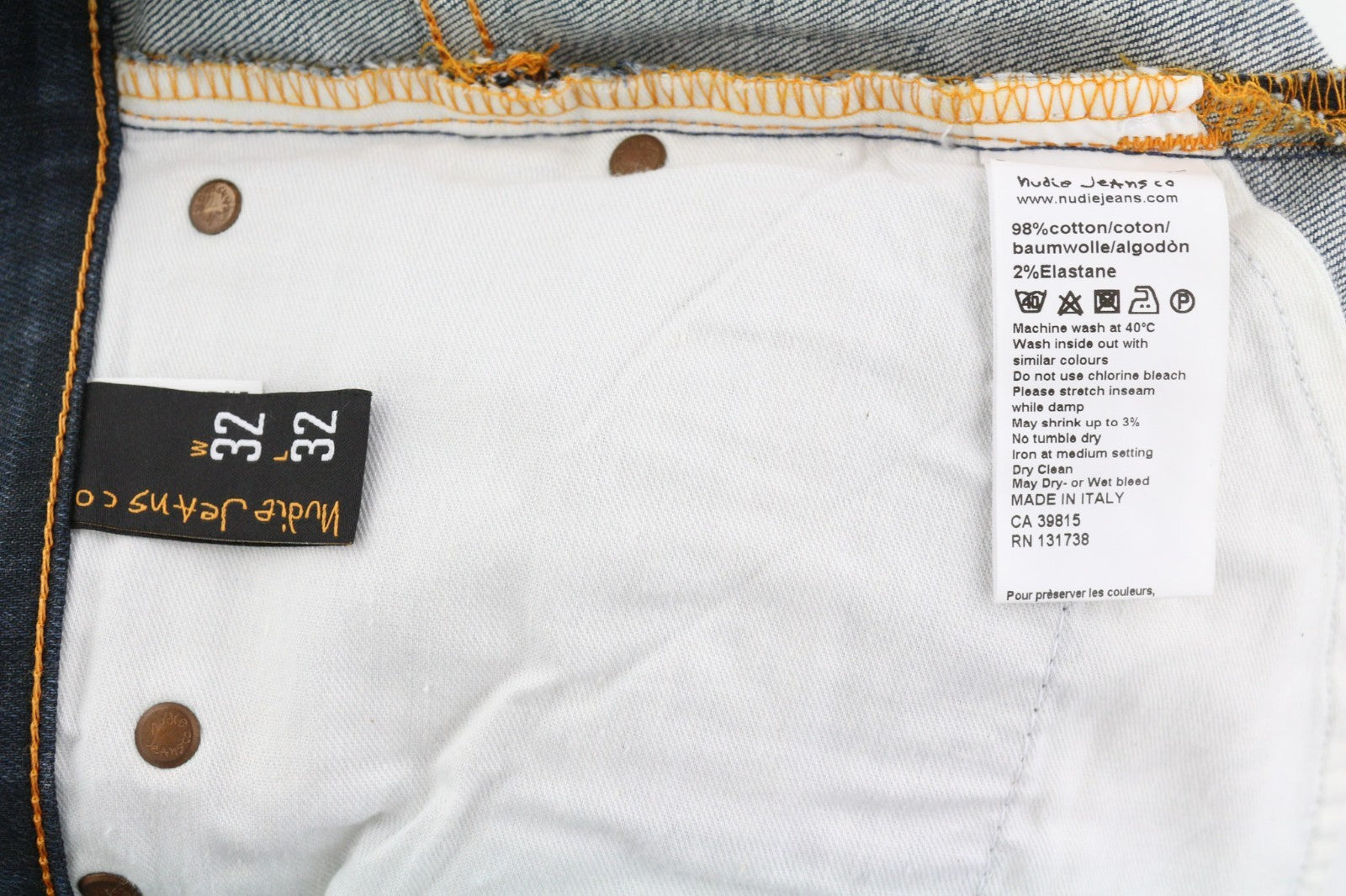 NUDIE JEANS Thin Finn Men's Jeans W32/L32 Grey Authent Dark Denim Zip Finish