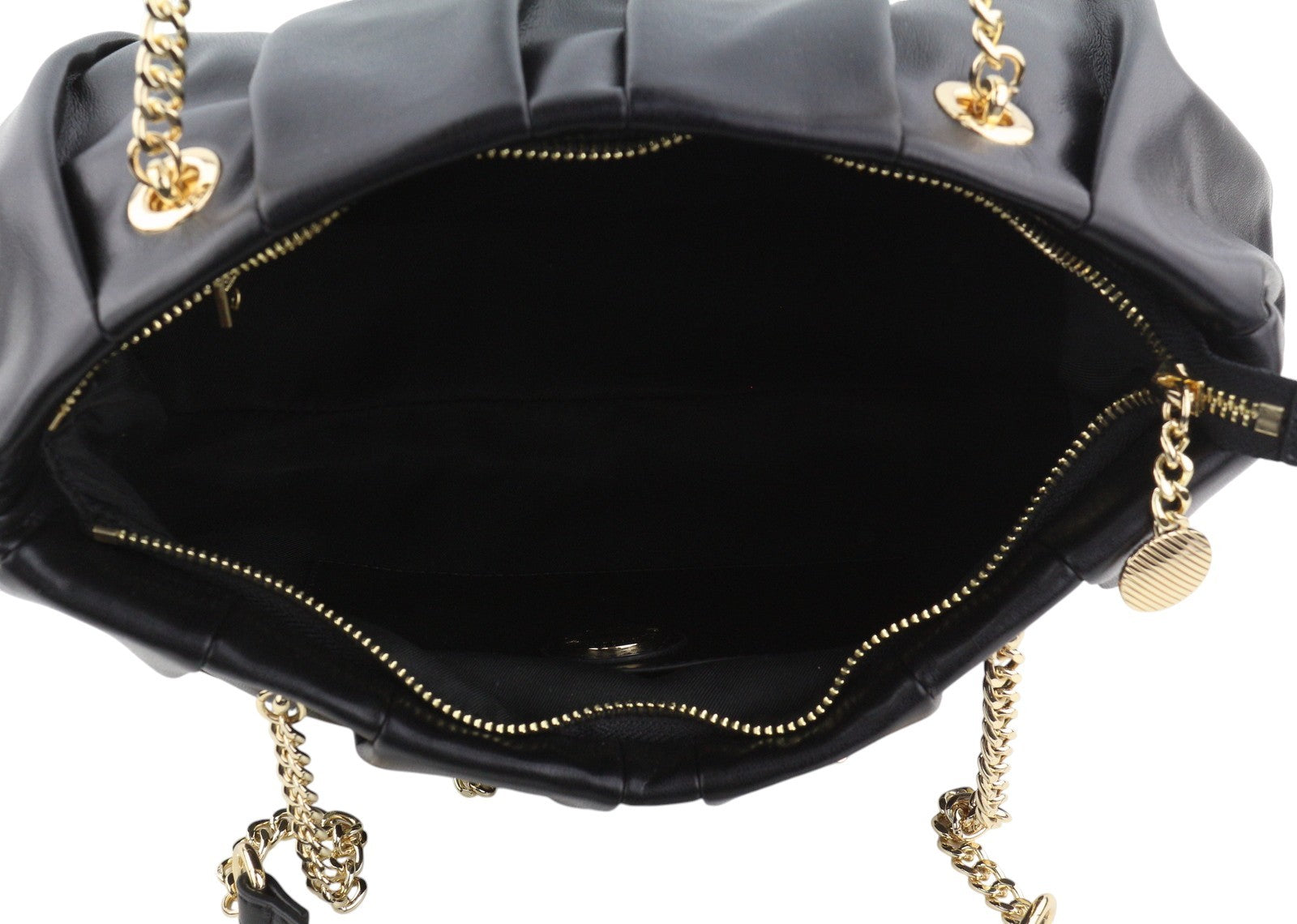 LOVE MOSCHINO Borsa PU Grs Nero Women Bag OS Gold Tone Double Handles RRP219