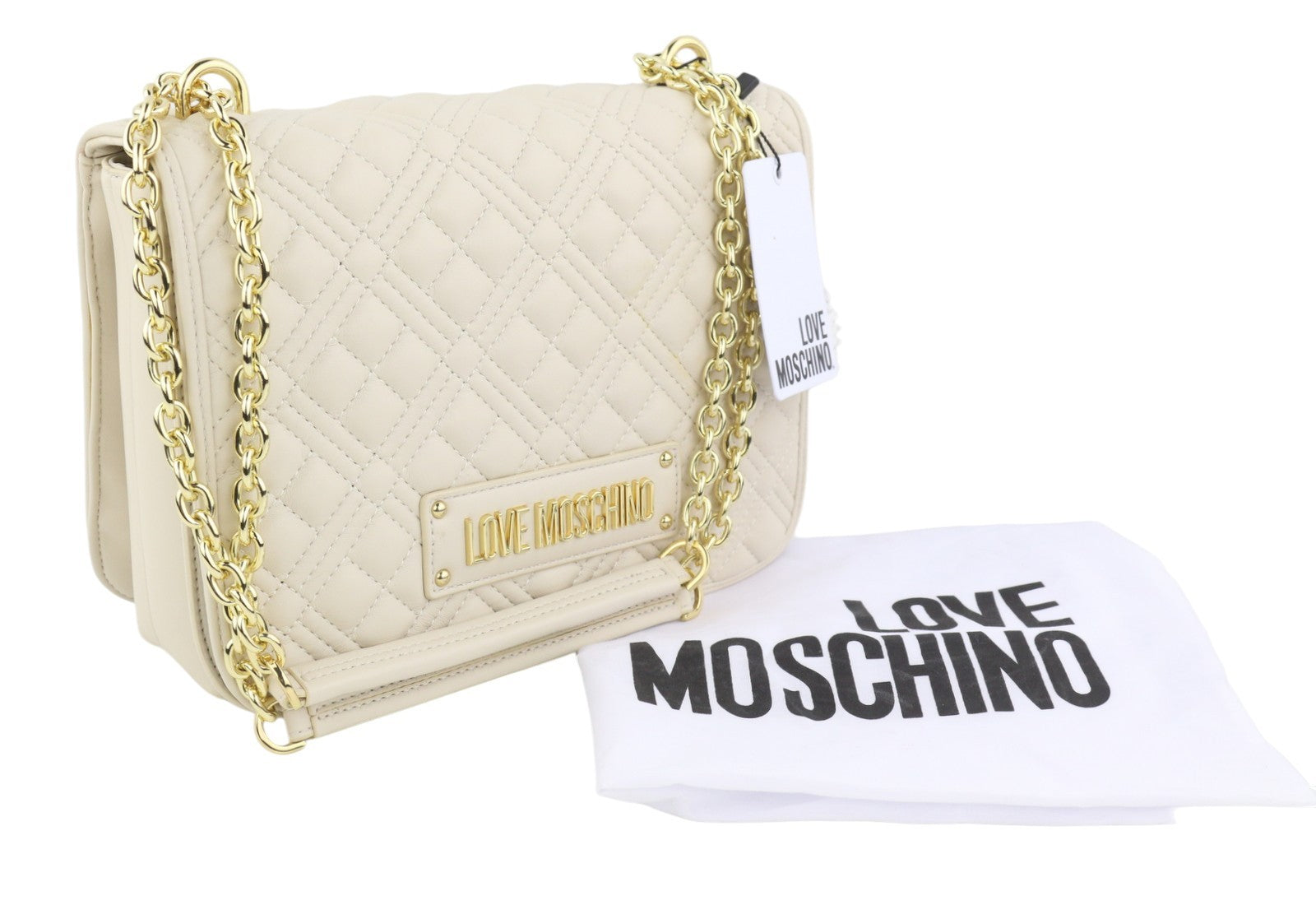LOVE MOSCHINO Borsa Quilted PU Avorio Women Bag OS Beige Square Crossbody