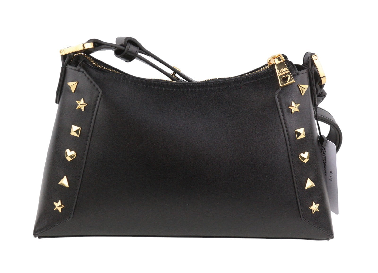 LOVE MOSCHINO Borsa PU Nero+Borchie Women Bag OS Black Gold Tone Detail