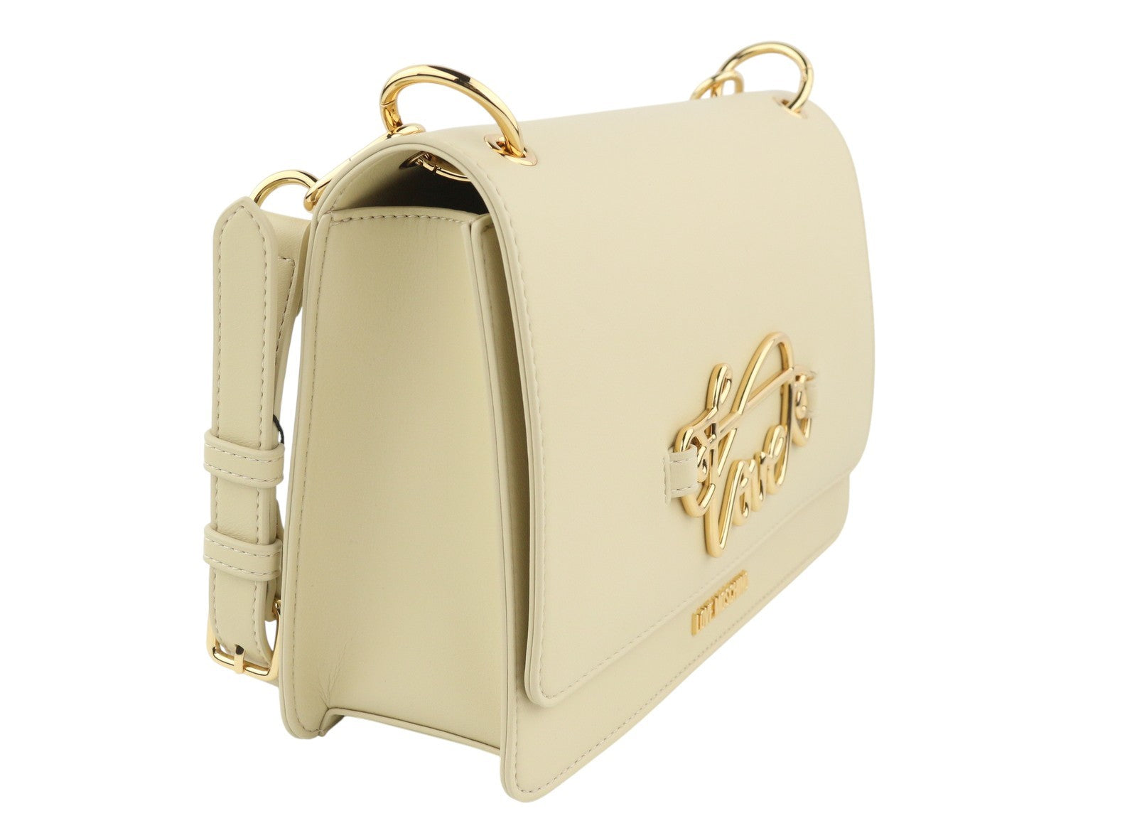 LOVE MOSCHINO Borsa PU Soul Women Bag OS Beige Gold Tone Detail Crossbody RRP210