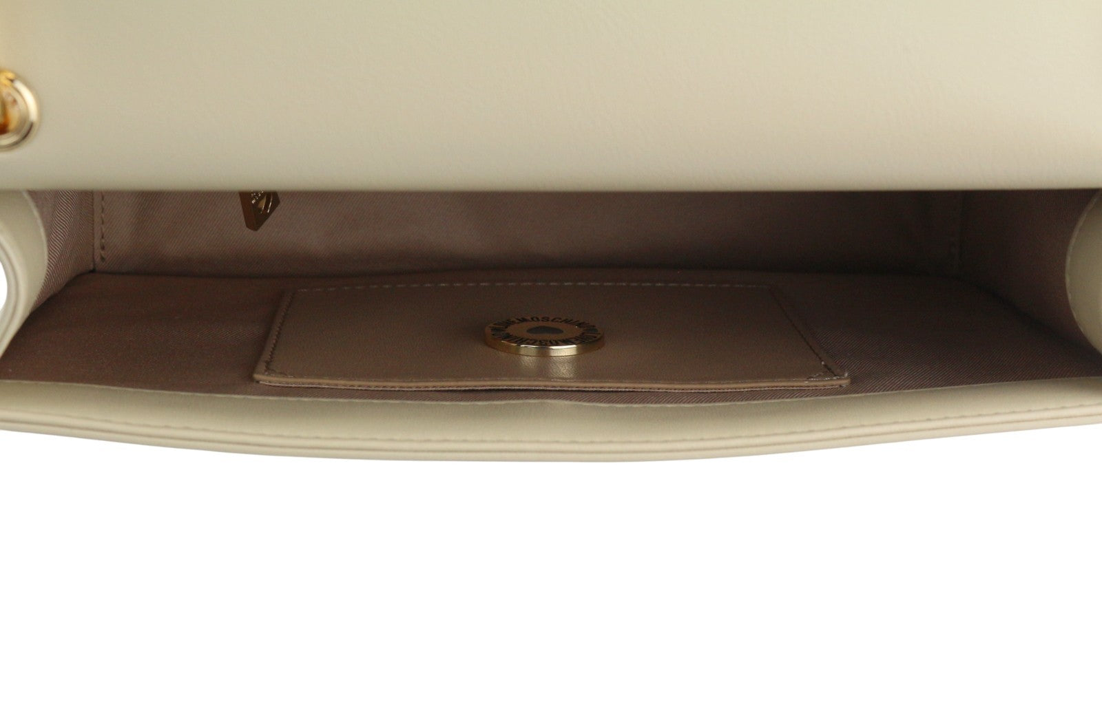 LOVE MOSCHINO Borsa PU Soul Women Bag OS Beige Gold Tone Detail Crossbody RRP210