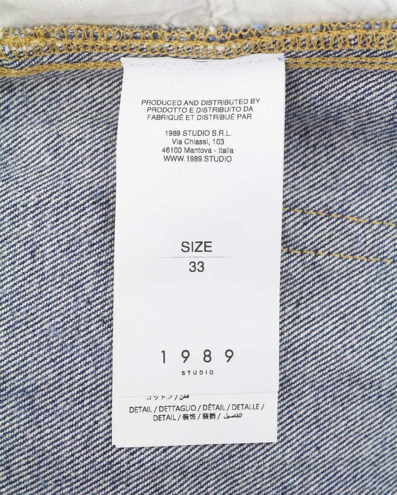 1989 STUDIO Marble Mastiff Denim Men Jeans W33 Blue Wide Leg Zip Fly RRP450