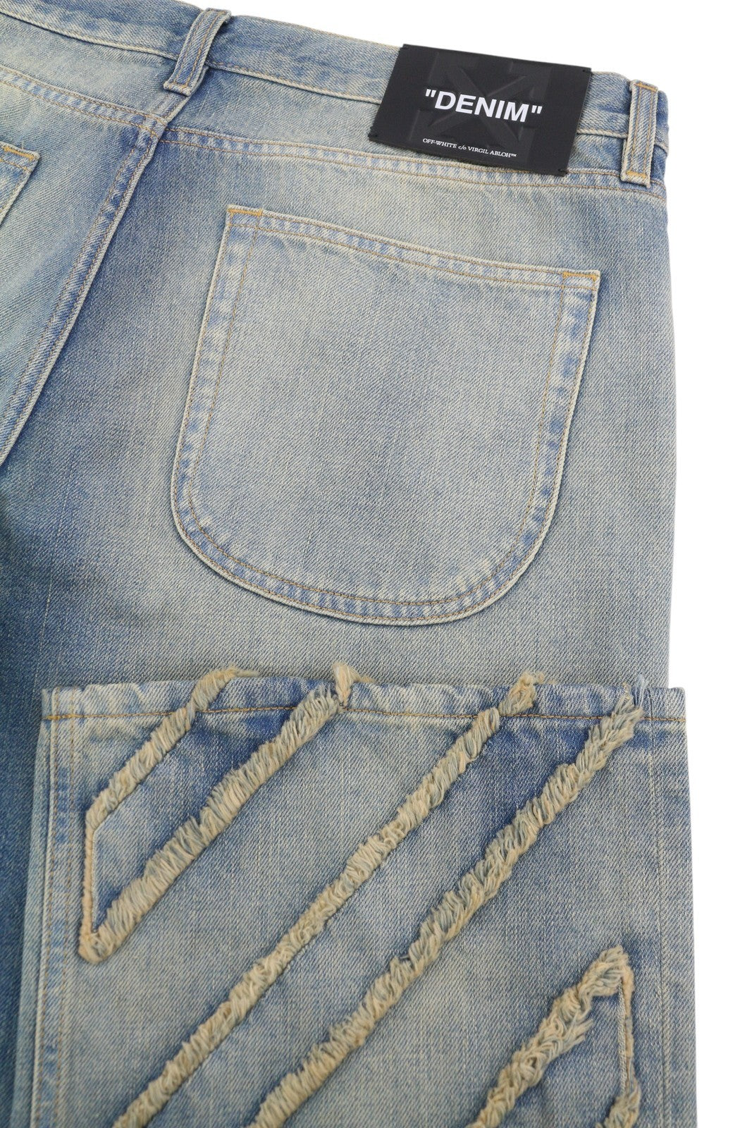 OFF-WHITE c/o VIRGIL ABLOH Diag Ao Skinny Flare Men Jeans W34 Distress RRP795