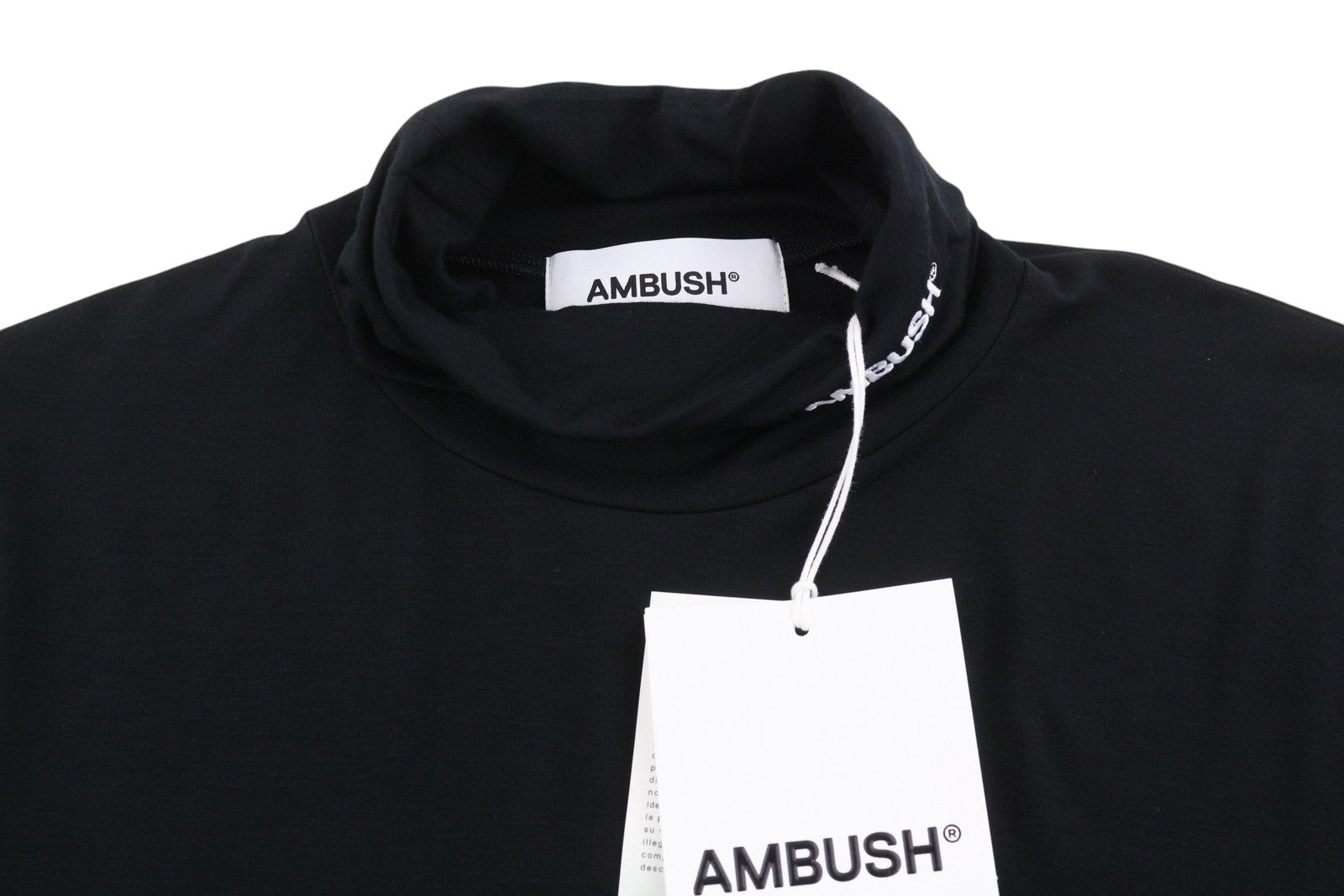 AMBUSH Fitted Turtleneck Tap Shoe Blanc Men T-Shirt XL Black Pullover RRP185