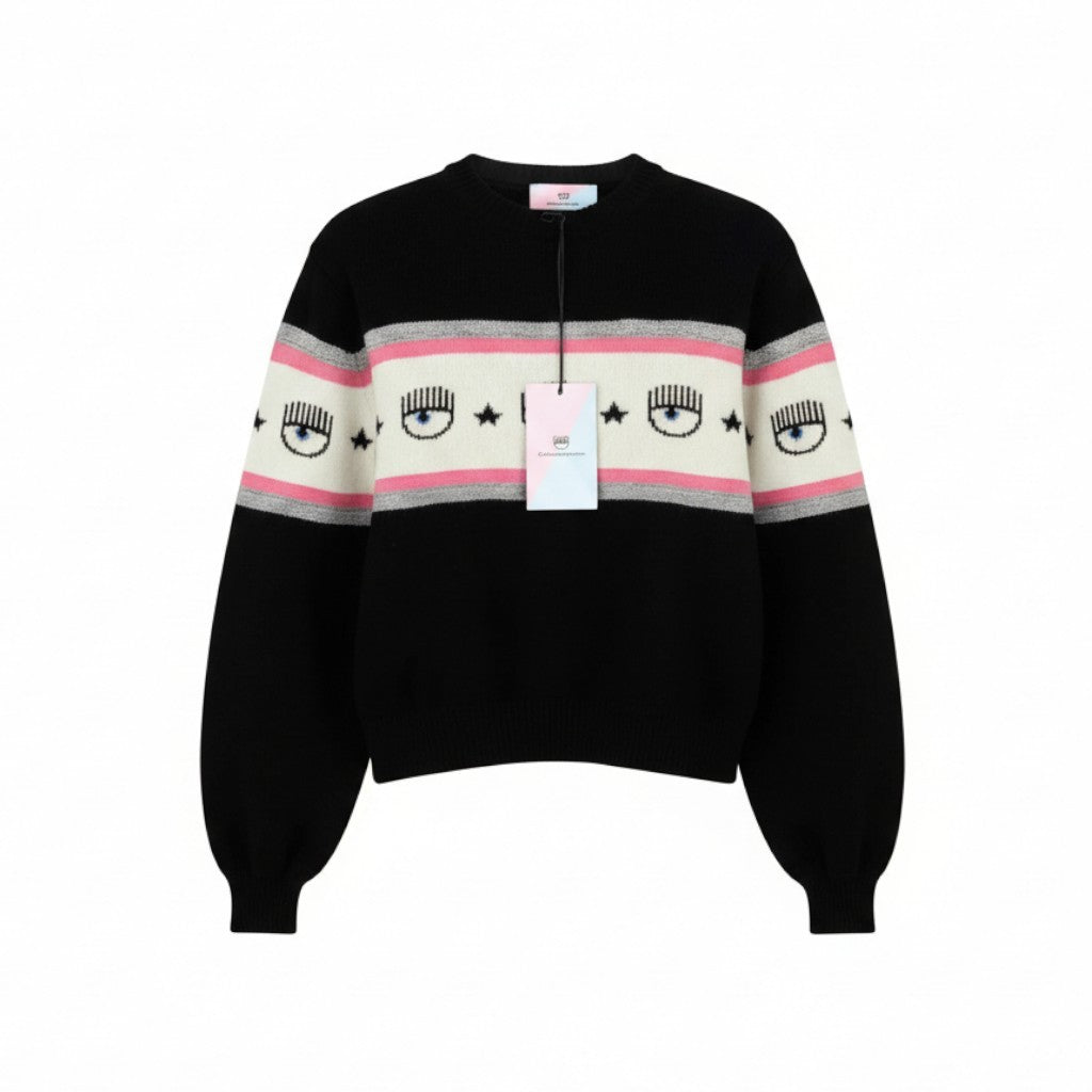 CHIARA FERRAGNI Maxilogo Mania Women Jumper S Wool Cashmere Cropped RRP248