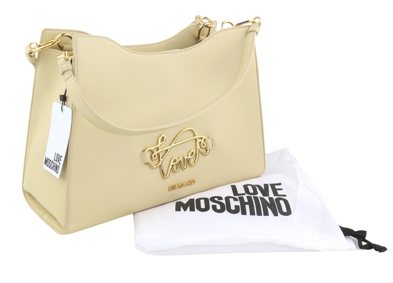 LOVE MOSCHINO Borsa PU Soul Women Bag OS Double Handles Gold Tone Details RRP230