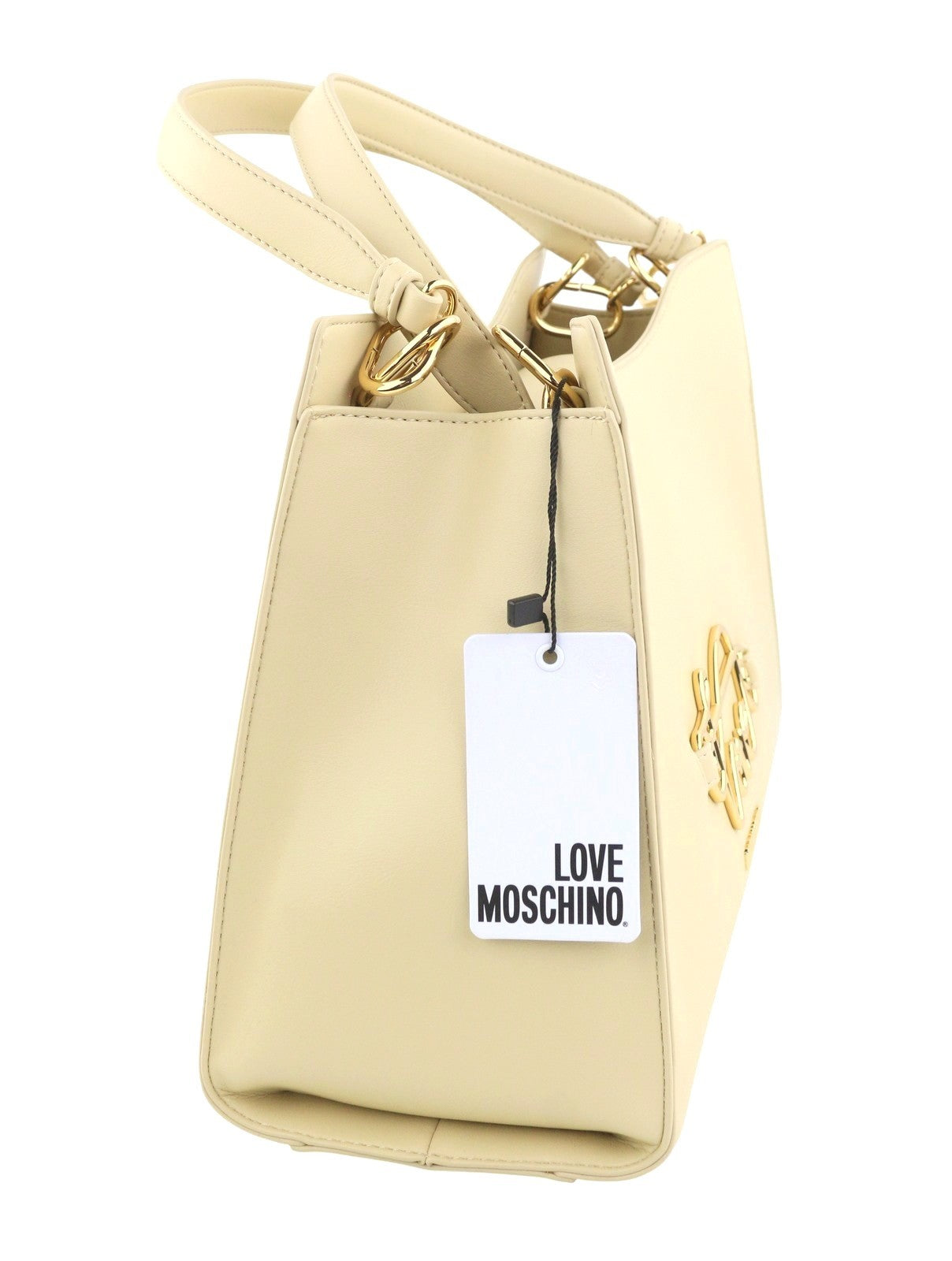 LOVE MOSCHINO Borsa PU Soul Women Bag OS Double Handles Gold Tone Details RRP230