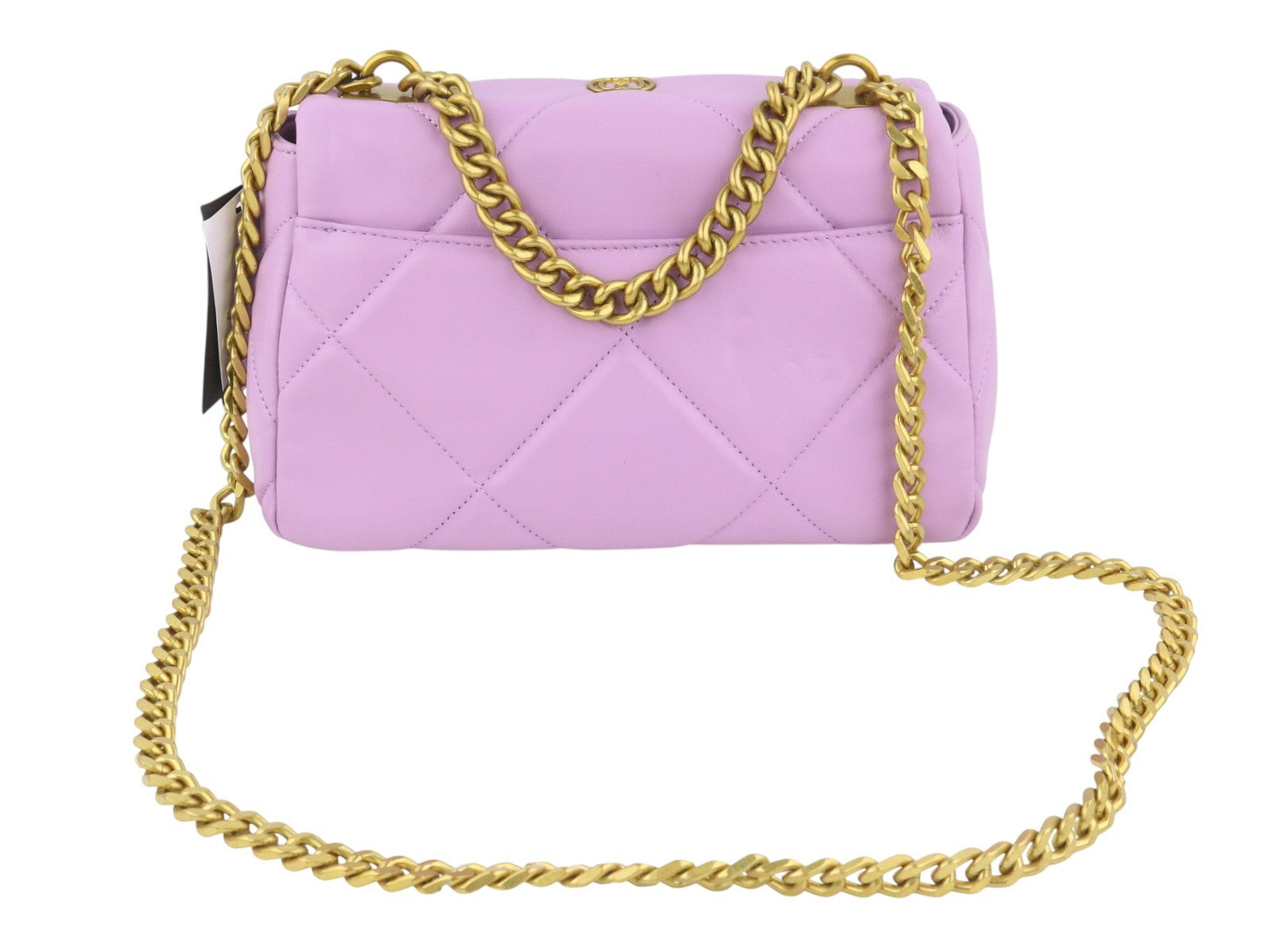 LA CARRIE Stich&Spun Logos Women Bag OS Purple Leather Quilted Crossbody