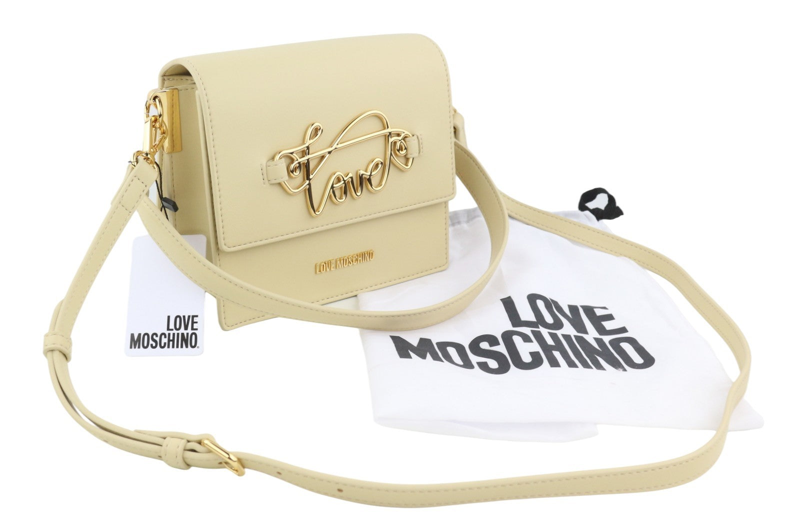 LOVE MOSCHINO Borsa PU Soul Women Bag OS Beige Logo Square Crossbody