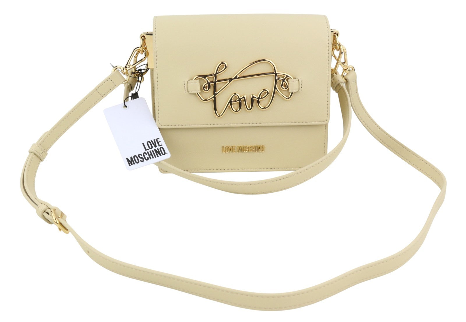 LOVE MOSCHINO Borsa PU Soul Women Bag OS Beige Logo Square Crossbody