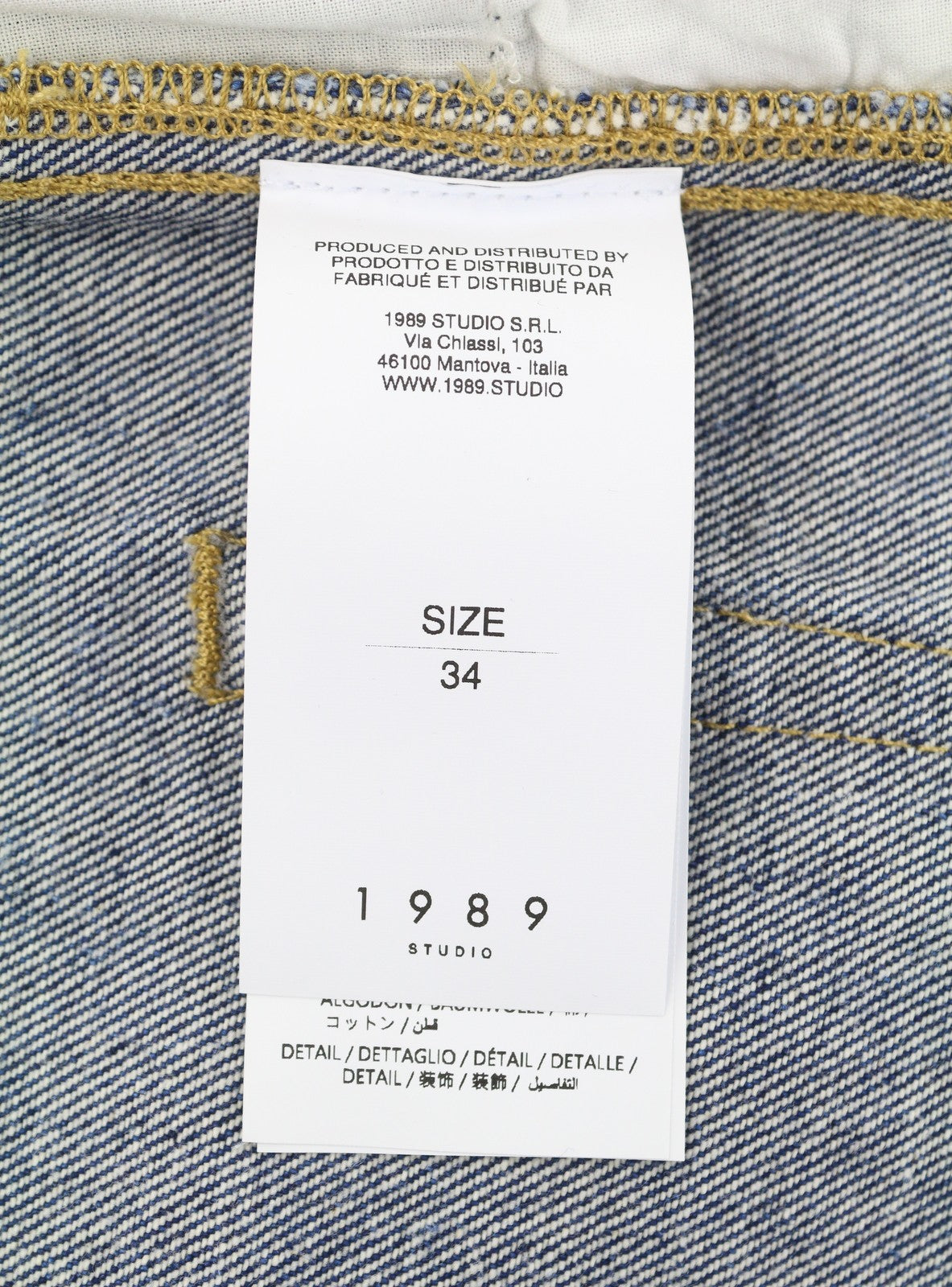 1989 STUDIO Marble Mastiff Denim Men Jeans W34 Blue Wide Leg Zip Fly RRP450