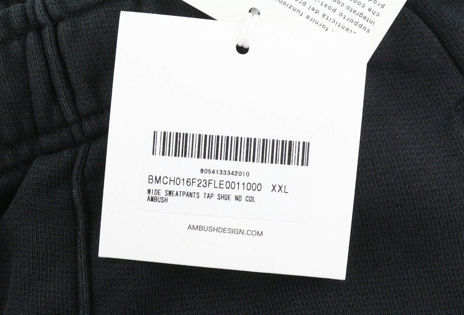 AMBUSH Wide Sweatpants Tap Shoe No Col Men Trousers 2XL Black Straight RRP550