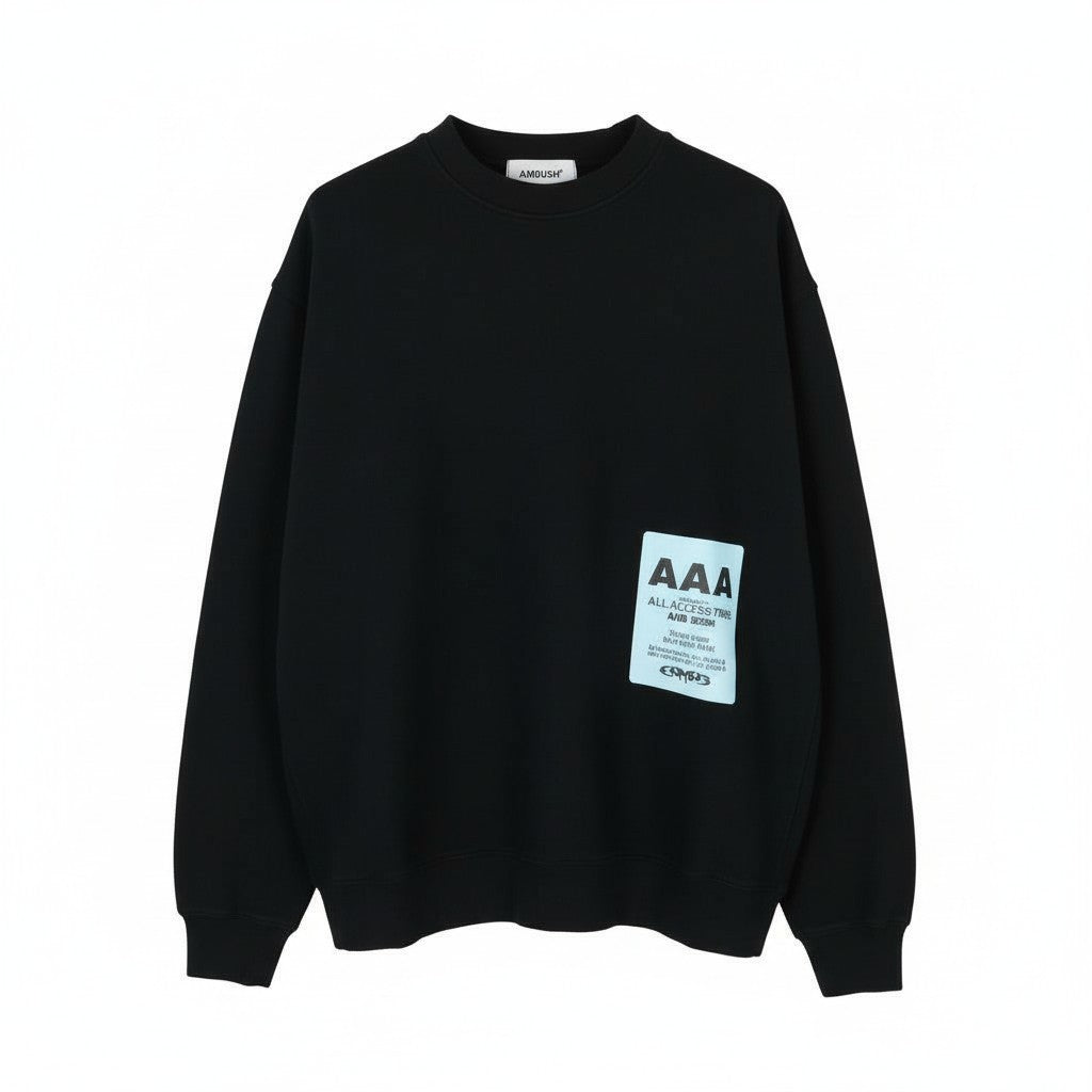 AMBUSH Pass Graphic Crewneck Tap Shoe Blanc Men Sweatshirt XL Distress RRP497