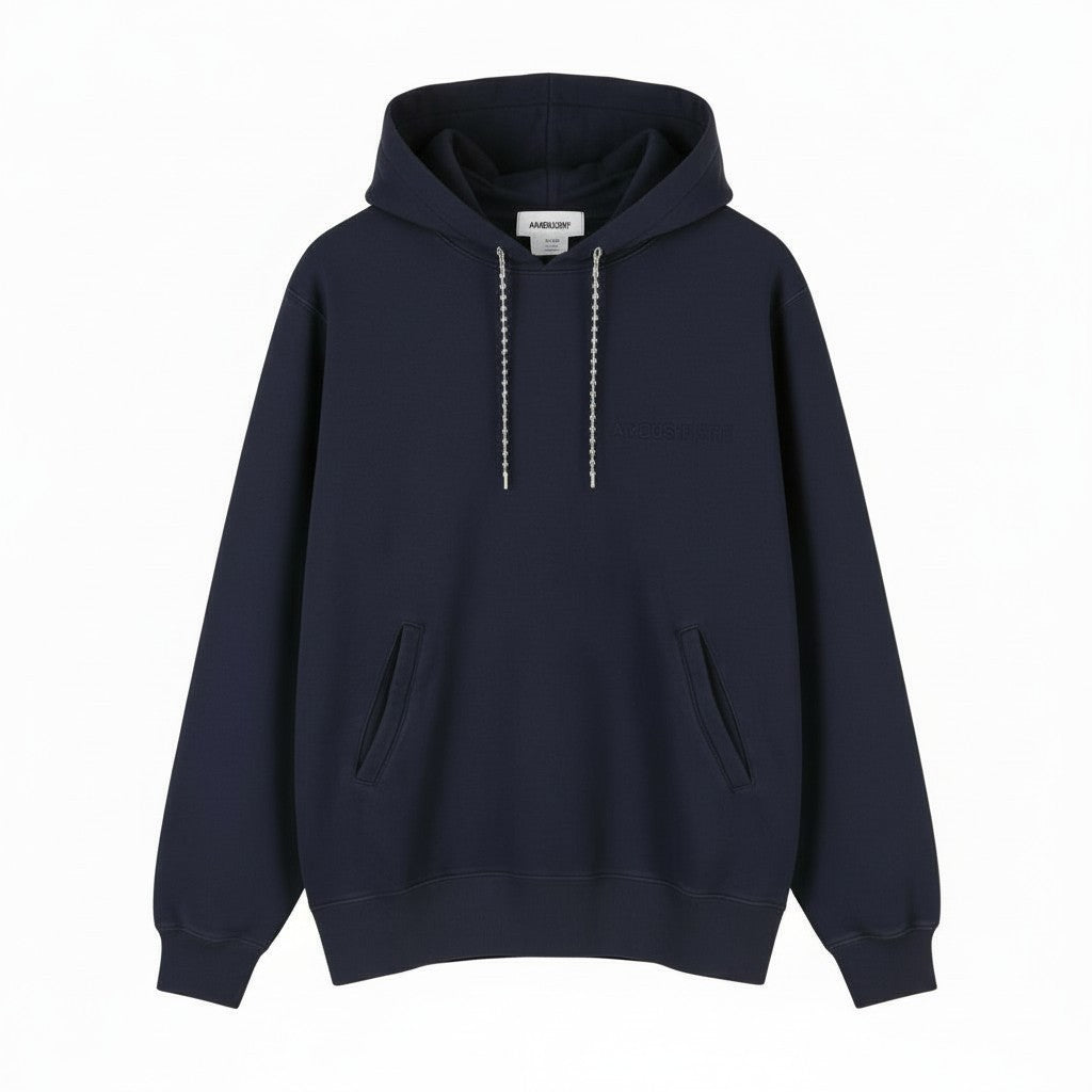 AMBUSH Ballchain Navy Men Hoodie M Faded Kangaroo Pocket Embroidered RRP1235
