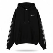 OFF-WHITE Scribble Men Hoodie XL Black Kangaroo Pocket Oversized Logo RRP539