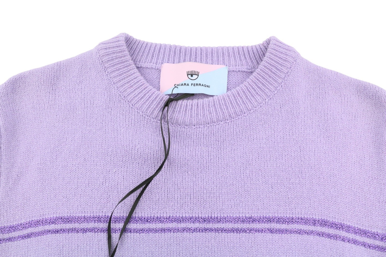 CHIARA FERRAGNI Women Dress 2XS Purple Wool Cashmere Blend Knit Mini RRP289